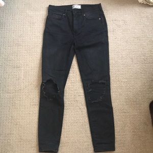 Free people semi-high waisted jeans.